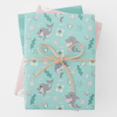 Cute Dolphin Kerstmis Inpakpapier Vel (In situ)