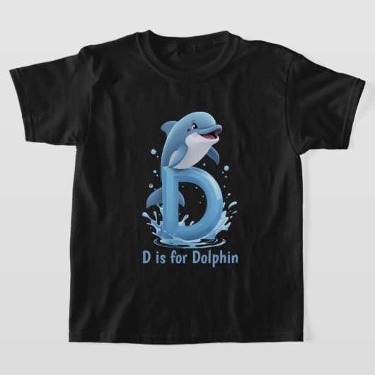 Cute Dolphin Kids T-Shirt | D is for Dolphin Alpha (Laagn)