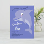 Cute Dolphin Kinder 1e verjaardag Kaart (Staand voorkant)