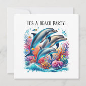 Cute dolphin lovers party  kaart (Voorkant)