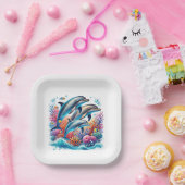 Cute dolphin lovers party papieren bordje (Feest)