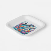 Cute dolphin lovers party papieren bordje (Gebogen)