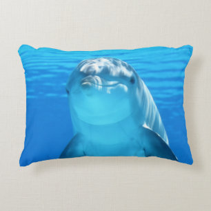 Cute Dolphin Marine Animal in Blue Zee Accent Kussen