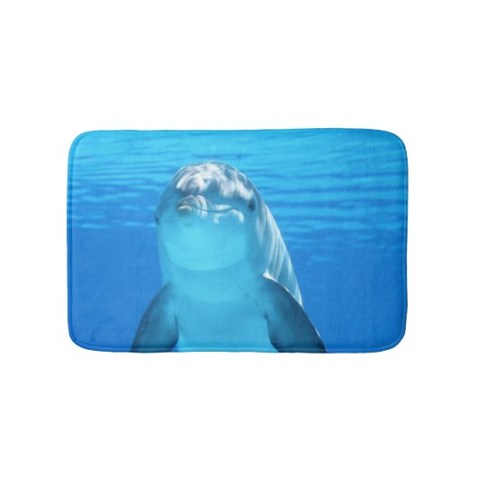 Cute Dolphin Marine Animal in Blue Zee Badmat (Voorkant)