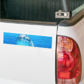 Cute Dolphin Marine Animal in Blue Zee Bumpersticker (Op Truck)