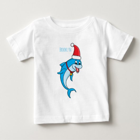 Cute dolphin met Santa hat cartoon (Voorkant)