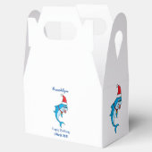 Cute dolphin met Santa hat cartoon Bedankdoosjes (Geopend)