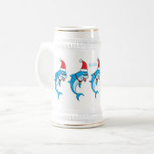 Cute dolphin met Santa hat cartoon Bierpul (Voorkant links)