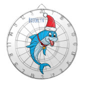 Cute dolphin met Santa hat cartoon Dartbord (Voorkant)