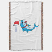Cute dolphin met Santa hat cartoon Deken (Voorkant Verticaal)
