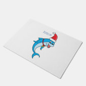 Cute dolphin met Santa hat cartoon Deurmat (Schuin)