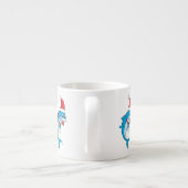 Cute dolphin met Santa hat cartoon Espresso Kop (Achterkant)