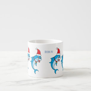 Cute dolphin met Santa hat cartoon Espresso Kop