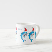 Cute dolphin met Santa hat cartoon Espresso Kop (Voorkant rechts)