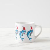 Cute dolphin met Santa hat cartoon Espresso Kop (Rechts)