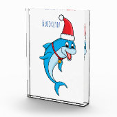Cute dolphin met Santa hat cartoon Fotoblokken (Rechts)