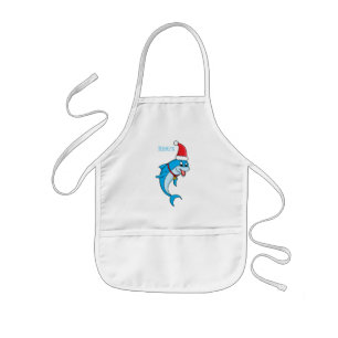 Cute dolphin met Santa hat cartoon Kinder Schort