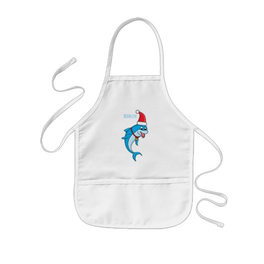 Cute dolphin met Santa hat cartoon Kinder Schort (Voorkant)
