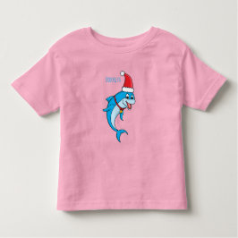 Cute dolphin met Santa hat cartoon Kinder Shirts