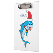 Cute dolphin met Santa hat cartoon Klembord (Links)