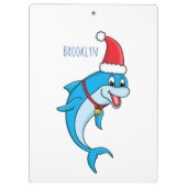 Cute dolphin met Santa hat cartoon Klembord (Achterkant)