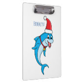 Cute dolphin met Santa hat cartoon Klembord (Rechts)