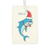 Cute dolphin met Santa hat cartoon Luchtverfrisser (Achterkant)
