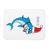 Cute dolphin met Santa hat cartoon Magneet (Horizontaal)