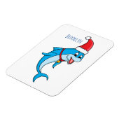 Cute dolphin met Santa hat cartoon Magneet (Linkerzijde)
