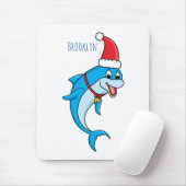 Cute dolphin met Santa hat cartoon Muismat (Met muis)