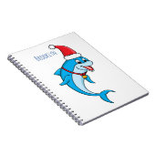 Cute dolphin met Santa hat cartoon Notitieboek (Rechterzijde)