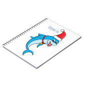 Cute dolphin met Santa hat cartoon Notitieboek (Linkerzijde)