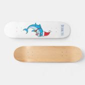 Cute dolphin met Santa hat cartoon Persoonlijk Skateboard (Horizontaal)