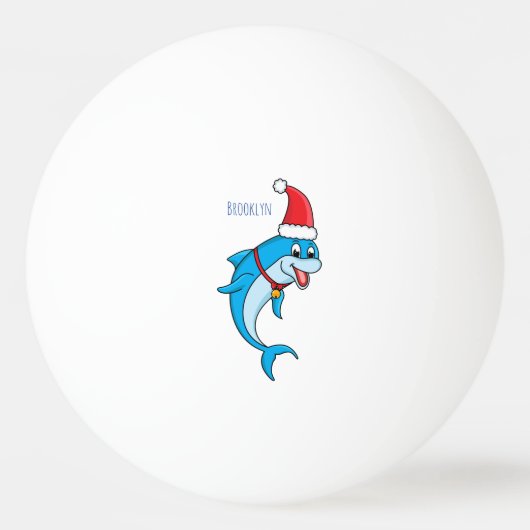 Cute dolphin met Santa hat cartoon Pingpongbal (Voorkant)