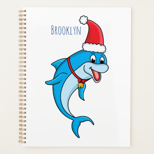 Cute dolphin met Santa hat cartoon Planner (Voorkant)