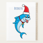 Cute dolphin met Santa hat cartoon Planner (Achterkant)