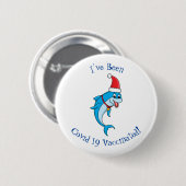 Cute dolphin met Santa hat cartoon Ronde Button 5,7 Cm (Voorkant /achterkant)