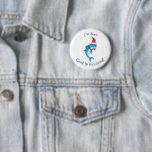 Cute dolphin met Santa hat cartoon Ronde Button 5,7 Cm (In situ)