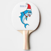 Cute dolphin met Santa hat cartoon Tafeltennisbatje (Achterkant)