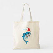 Cute dolphin met Santa hat cartoon Tote Bag (Achterkant)