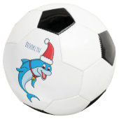 Cute dolphin met Santa hat cartoon Voetbal (Drie kwart)