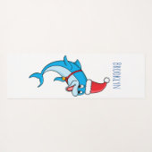 Cute dolphin met Santa hat cartoon Yogamat (Achterkant (horizontaal))