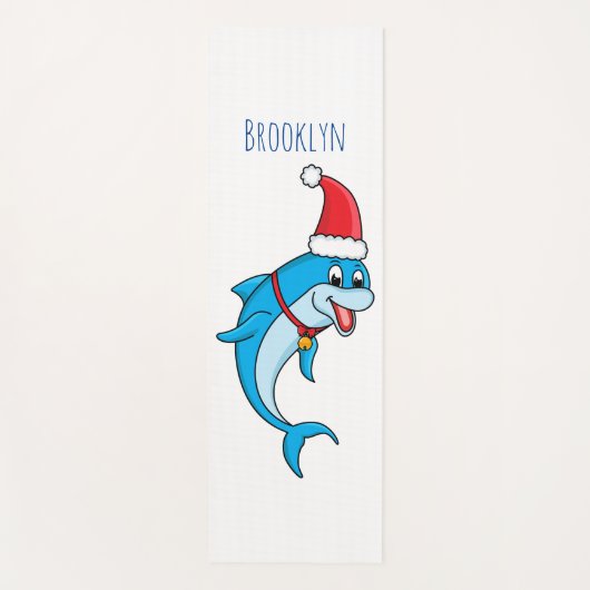 Cute dolphin met Santa hat cartoon Yogamat (Voorkant)