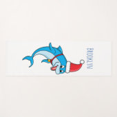 Cute dolphin met Santa hat cartoon Yogamat (Voorkant (horizontaal))