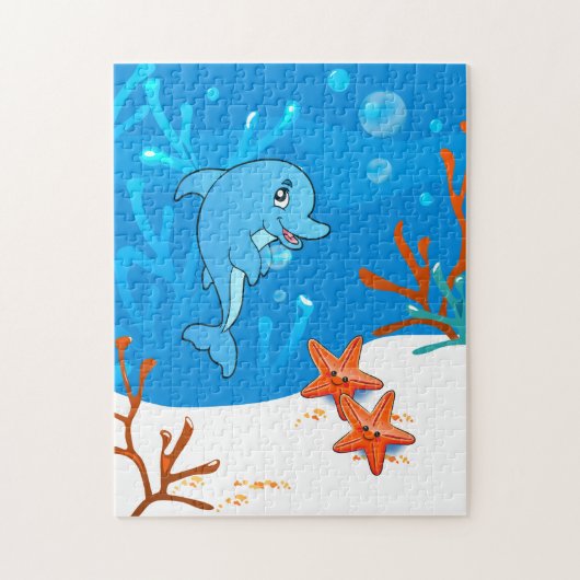 Cute Dolphin Ocean Puzzle Legpuzzel (Verticaal)