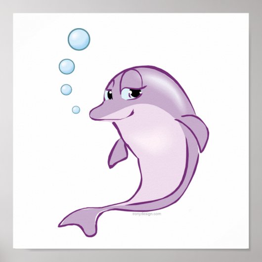Cute Dolphin Poster (Voorkant)