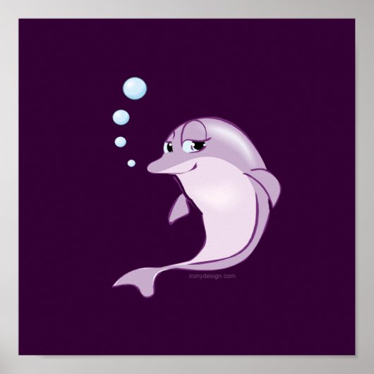 Cute Dolphin Poster (Voorkant)