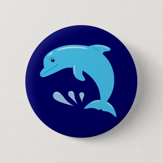Cute Dolphin Ronde Button 5,7 Cm (Voorkant)