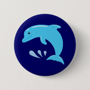 Cute Dolphin Ronde Button 5,7 Cm