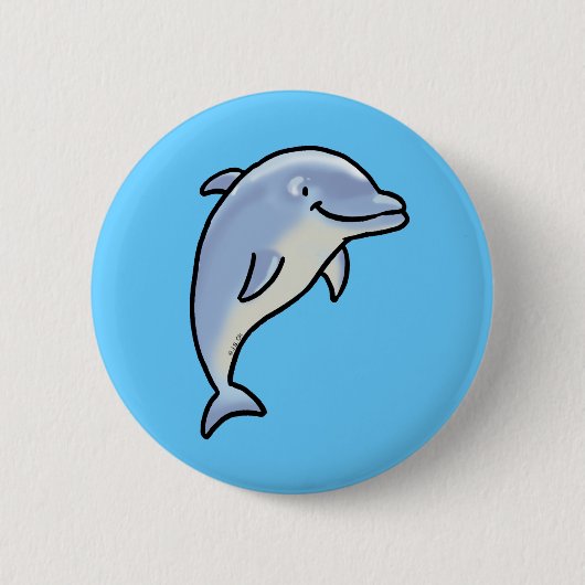 Cute dolphin ronde button 5,7 cm (Voorkant)